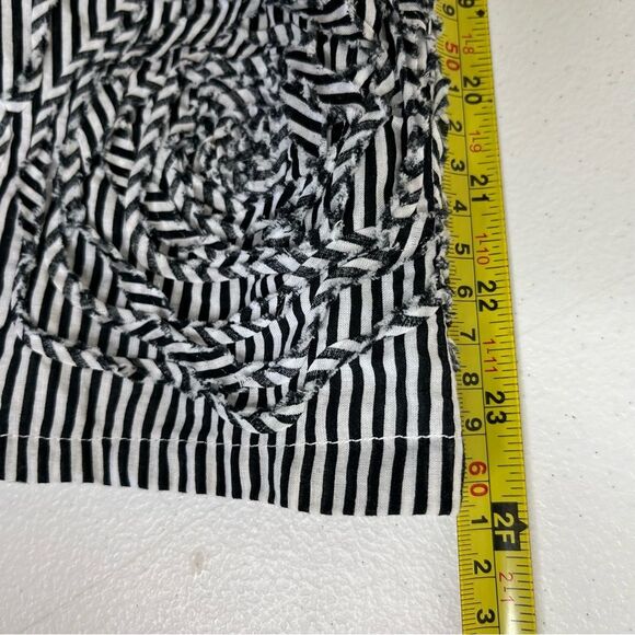 Judith March Stripe Ruffle Racerback Rosette Hem Black White Dress Women Large - Picture 14 of 15